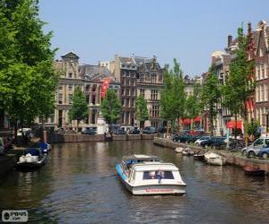 пазл Каналы Амстердама, Нидерланды